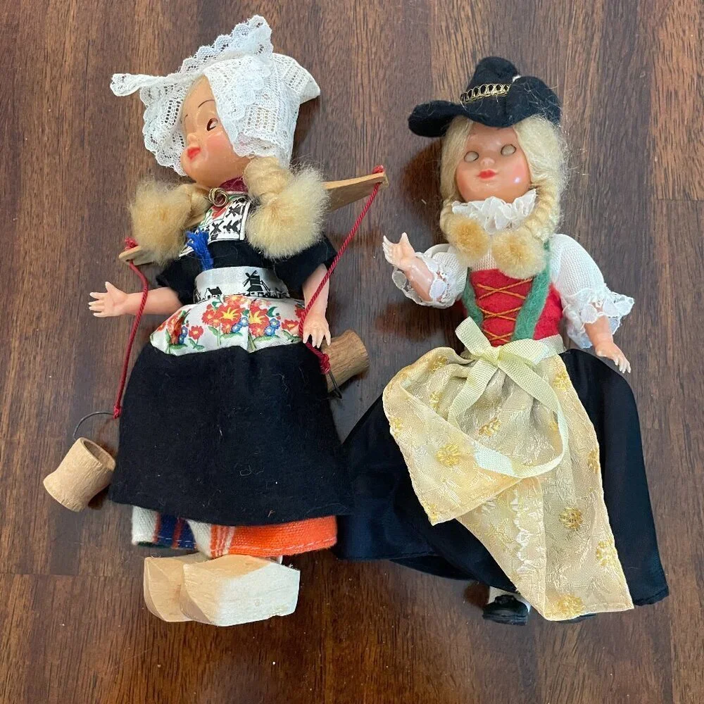 Vintage set of 2 Sleepy Eye Holland Dutch Dolls 7